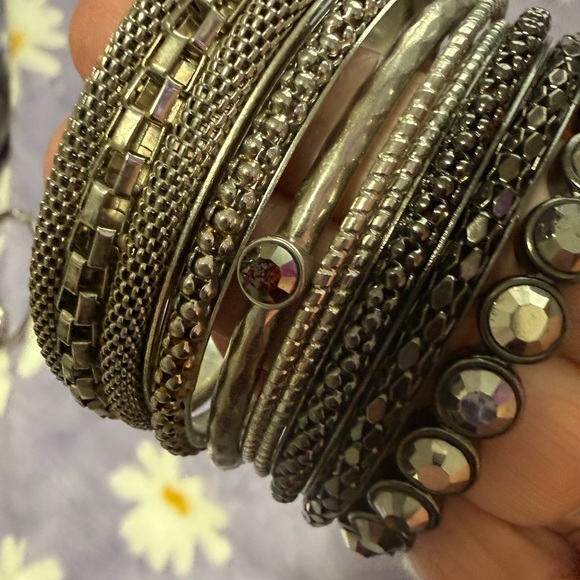 Stylish Silver and Black Bangle Set
You get all for one low price - Picture 12 of 12